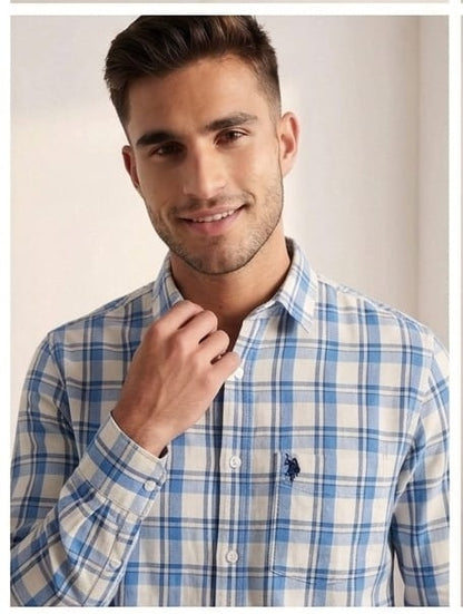 Blue Cheque shirt in Breathable fabric