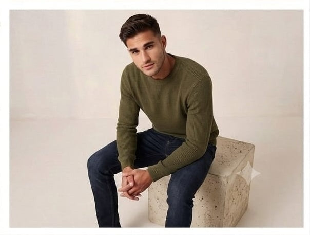 Green deep look woolen t-shirt