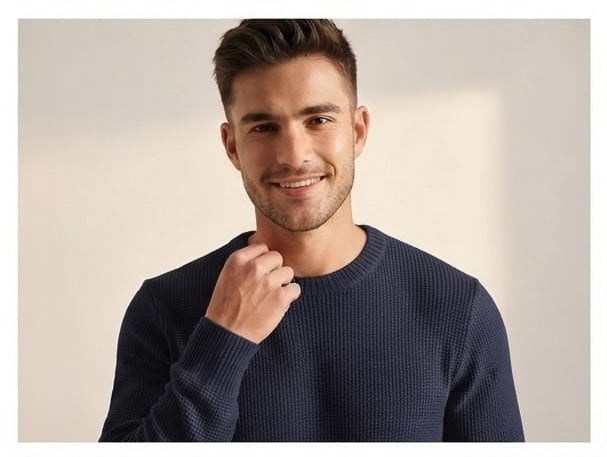 Navy woolen clean look
