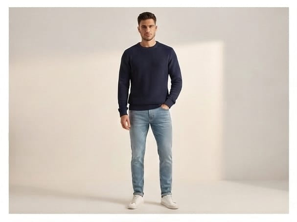Navy woolen clean look