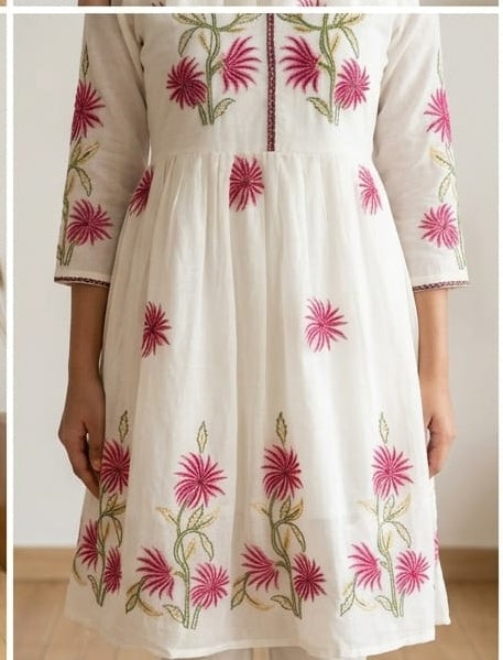 Embroidered pure cotton dress,