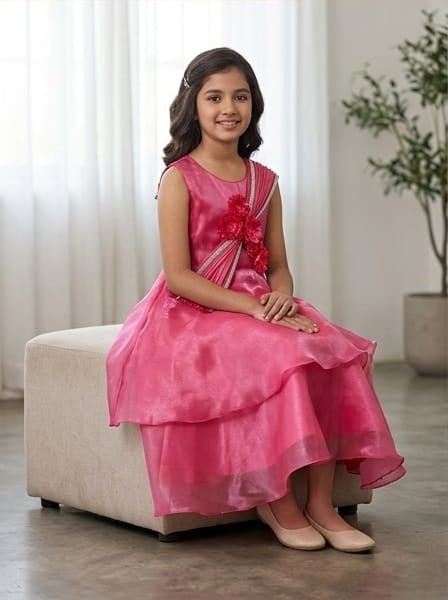 Hot Pink Color designer Rich look Gown