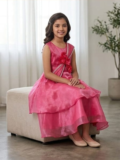 Hot Pink Color designer Rich look Gown