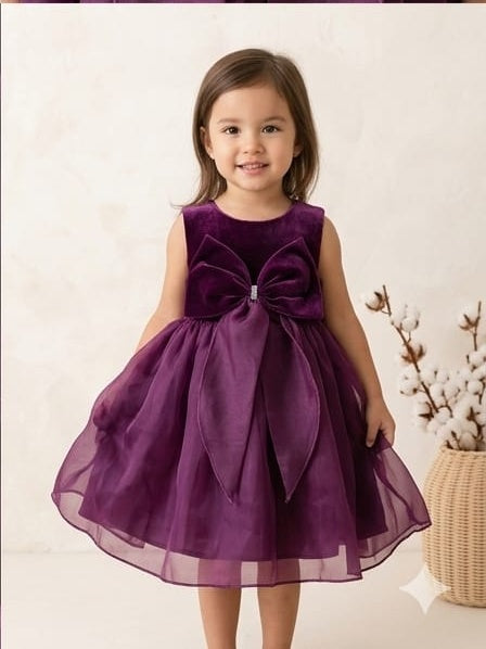 Wine Bow Designer Dress