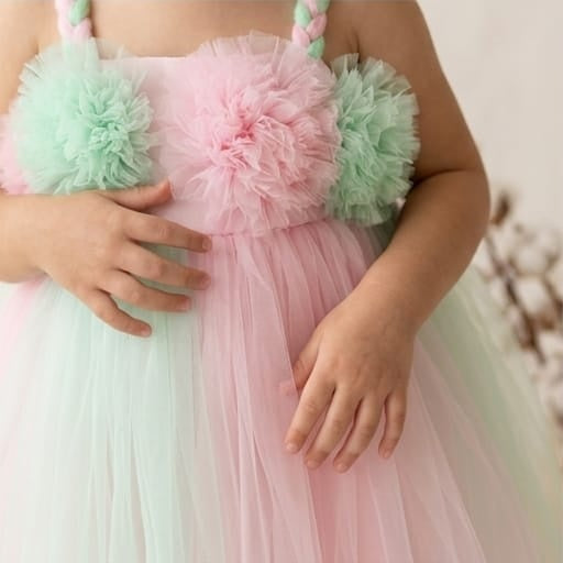 Charming Pink & Green Dress