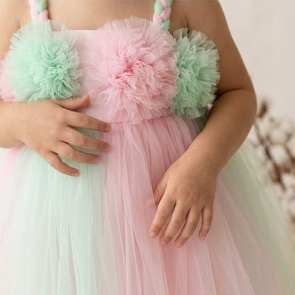 Charming Pink & Green Dress