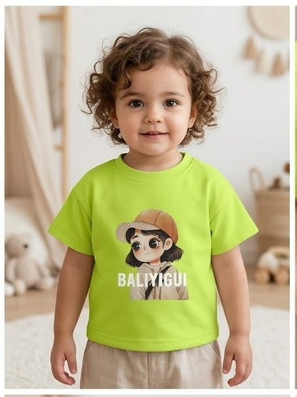 Quality green color printed t-shirt