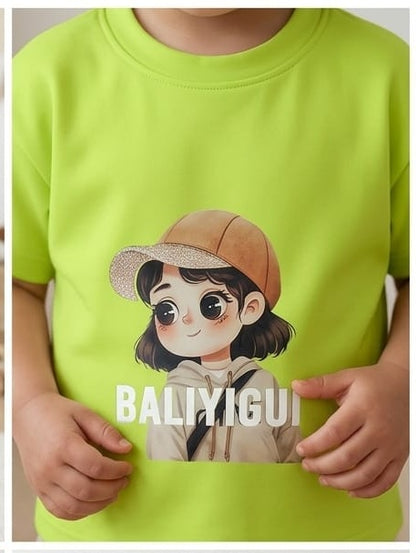 Quality green color printed t-shirt