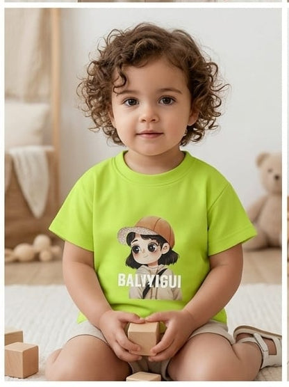 Quality green color printed t-shirt