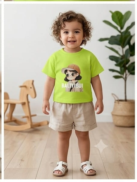 Quality green color printed t-shirt