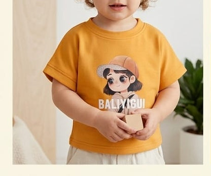 Orange color printed tshirt